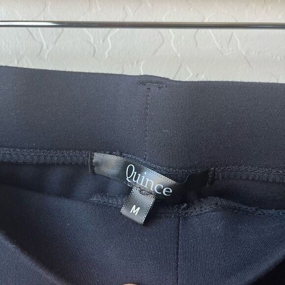 Quince Black Ultra-Stretch Ponte Straight Leg Pull‎ On Pants Size Medium Tall - Picture 6 of 9